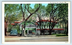 NEOSHO, MO Missouri ~ BIG SPRING INN  c1930s Car Roadside Newton County Postcard