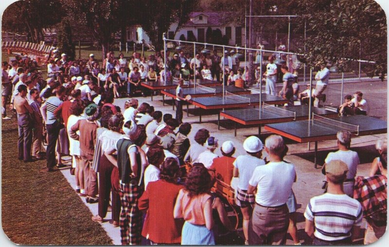 Ping Pong Tournament Sugar Maples Maplecrest In The Catskills NY Postcard F17