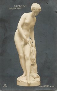 Fine art sculpture postcard Falconnet Paris Baigneuse atelier Micheli Berlin