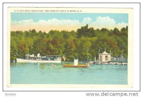 U.S. Mail Boat, Uncle Sam and Endicott Rock at Weirs, New Hampshire, 00-10s