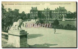 Old Postcard Paris Palace and the Jardin Luxembourg Lion