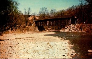 Covered Bridge On Blaine Road Over Ashtabula River Ashtabula County Ohio