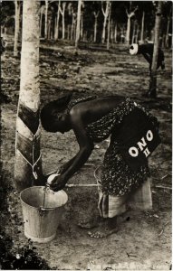 PC CPA MALAYSIA, NATIVE WOMAN WASHING, Vintage REAL PHOTO Postcard (b19107)