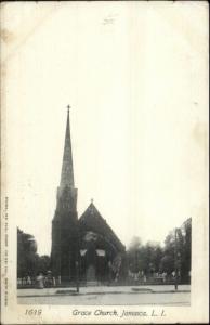 Jamaica Queens Long Island NY Grace Church c1910 Postcard