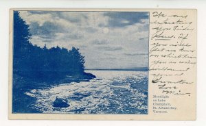 VT - St. Albans Bay. Moonlight Scene   (Private Mailing Card)