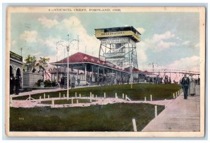 1929 Lake Stream Flyer Observatory Council Crest Portland Oregon OR Postcard