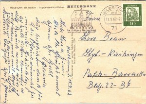 VINTAGE CONTINENTAL SIZE POSTCARD HEILBRONN GERMANY 1962