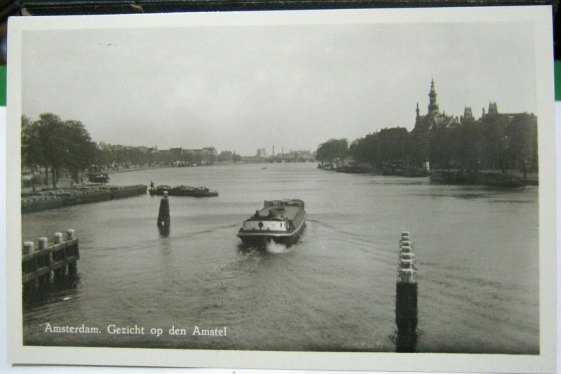 Netherlands Amsterdam Gezicht op den Amstel RPPC - unposted