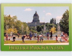 Postcard Heritage Park Fountain, Olympia, Washington