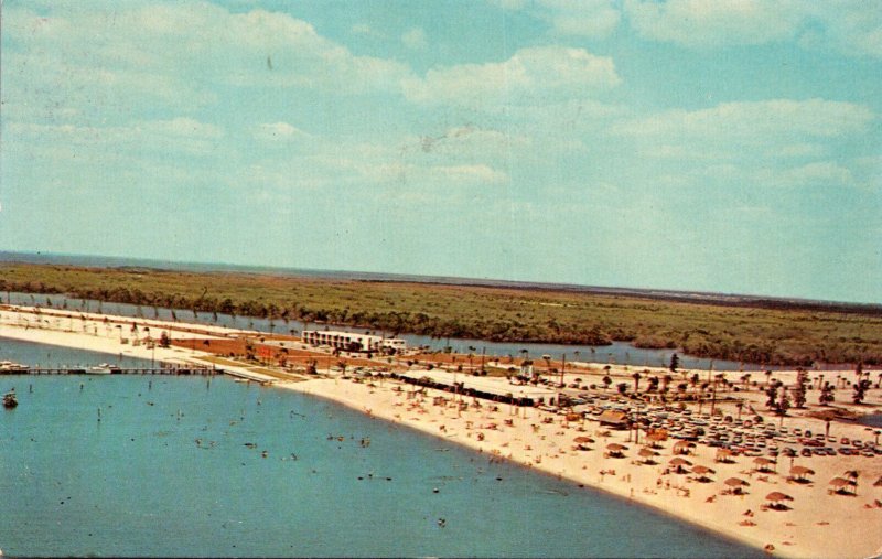 Florida Ruskin Aerial View Of Bahia Beach Showing Bahia Vista Restaurant & Ba...