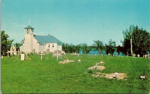 VINTAGE POSTCARD EPISCOPAL CHURCH AT INDIAN BAY ENEMY SWIM LAKE SOUTH DAKOTA