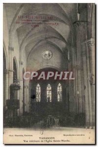 Old Postcard Tarascon Inside view of the Church of St. Martha