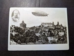 Mint Germany Zeppelin Postcard Dr Hugo Eckener LZ 127 Graf Zeppelin in Nuremburg