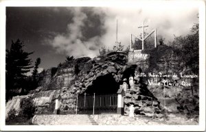 Real Photo Postcard Grotte Notre Dame de Lourdes Ville Marie Quebec Canada~3349