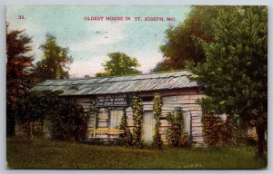 Oldest House Built By Indians Joseph Robidoux St Joseph MO C1909 Postcard S21