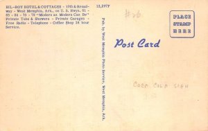 Memphis Arkansas Bil-Roy Hotel Coke Sign Vintage Postcard AA108687