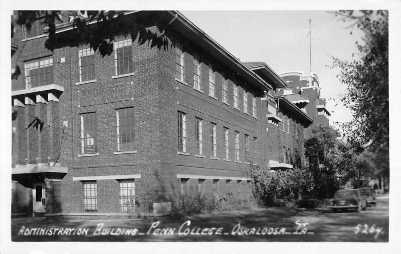 Oskaloosa Iowa Penn College Admin Bldg Real Photo Antique Postcard K104046