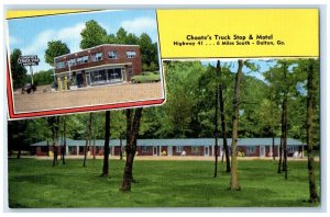 c1940's Choate's Truck Stop & Motel Dalton Georgia GA, Dual View Postcard