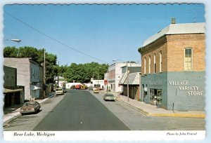 BEAR LAKE, Michigan MI~ STREET SCENE Village Variety Store 1970s ~4x6 Postcard