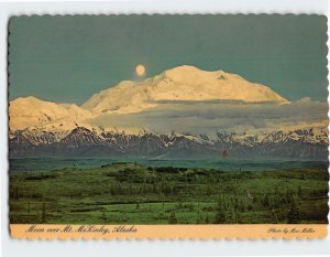 Postcard Moon over Mt. McKinley, Alaska