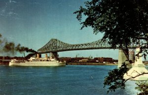 Canada Empress Of Canada Jacques Cartier Bridge Montreal Quebec Postcard 08.60