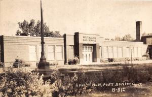 D56/ Fort Benton Montana Mt Real Photo RPPC Postcard c1920 High School Building