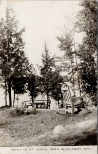 Rest Point Lodge near Ingoldsby Ontario c1940s RPPC Postcard E68 *as is