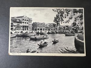 Mint British Straits Settlements Postcard RPPC Singapore River