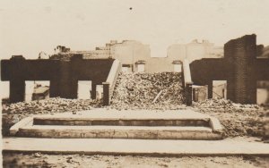 Cleo Springs OKLAHOMA RPPC 1920 FIRE Ruins HIGH SCHOOL Disaster OK