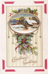 Christmas Greetings - Beautiful Old Mill Winter Scene - DB