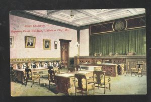 JEFFERSON CITY MISSOURI COURT ROOM CHAMBERS INTERIOR VINTAGE POSTCARD 1909