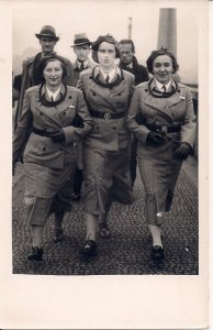 RPPC Czech Women in Military Uniform, ca. 1930's, Prague, Czechoslovakia