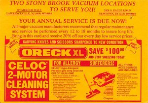 Two Stony Brook Vacuum Locations Newton, Pennsylvania PA  