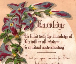 1880s Campbell & Tudhope Victorian Religious Trade Card Poem Flower Vine F148