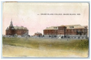 c1910's Grand Island College Building Grand Island Nebraska NE Antique Postcard