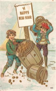 Vintage Postcard 1908 A Happy New Year Special Holiday Greetings Celebration
