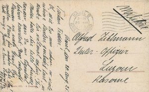 N. Davil still life flowers pot vase poppy early postcard