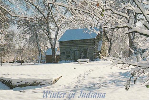 Indiana South Bend Pierre Navarre Cabin Winter Scene