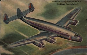 Eastern Luxury Liner Lockheed Constellation Airplane Vintage Postcard