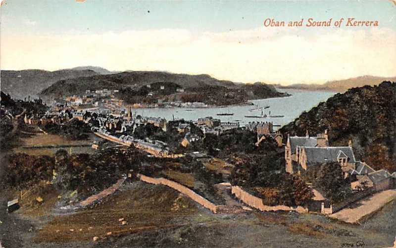 Oban and Sound of Kerrera Scotland, UK Writing on back 