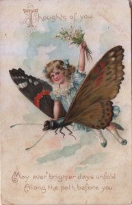 butterfly rider postcard: Thoughts of You