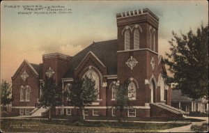 Port Morgan Colorado CO Presbyterian Church Albertype Vintage Postcard