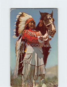 Postcard Western American Indian Maiden, The West