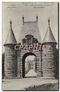 Old Postcard Auberville la Manuel Porte du chateau d & # 39Auberville near Ve...