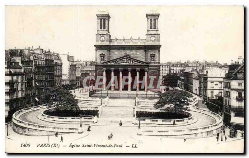 Paris Old Postcard Church of Saint Vincent de Paul