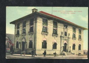 SHERMAN TEXAS US POST OFFICE FEDERAL BUILDING COURTHOUSE VINTAGE POSTCARD