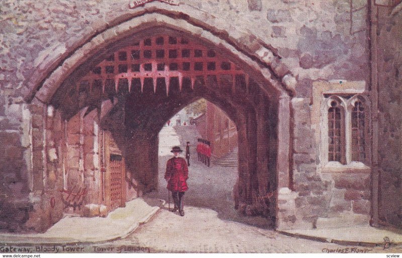 Gateway, Bloody Tower, Tower Of London, 1900-1910s; TUCK 6476