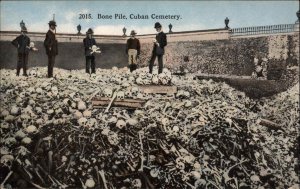 MaCabre Death Bone Pile Cuban Cemetery Havana - Made in USA Postcard c1910