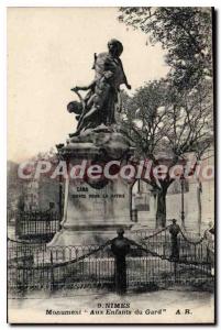 Postcard Old Nimes Monument Aux Enfants Du Gard