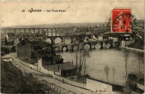 CPA LIMOGES - Les Trois Ponts (390769)